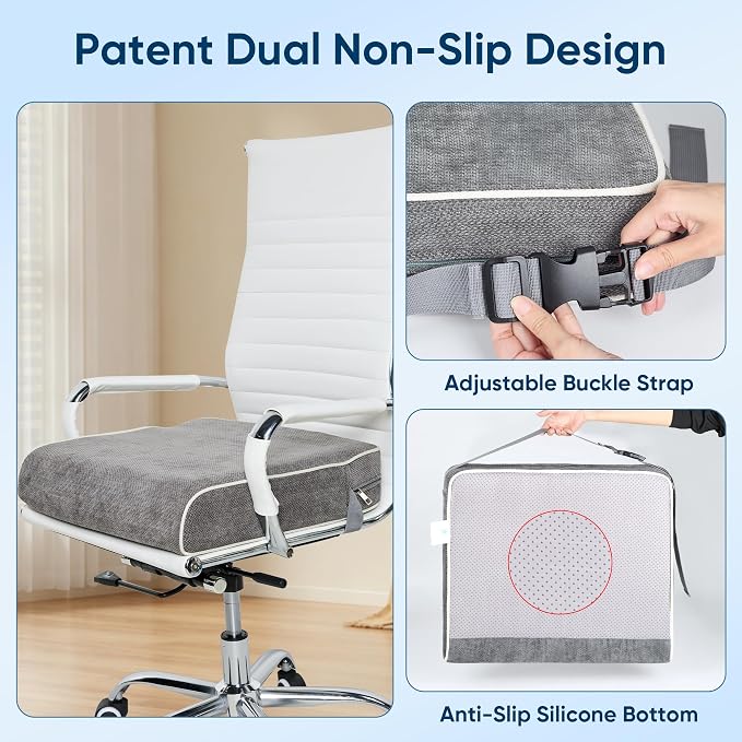 Seat Cushion for Office Chair, 4 Inch Thick Extra Large Memory Foam Chair - Image 4