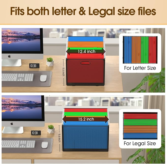 MaxGear Hanging File Organizer Box, Letter Legal Size File Folder Organizer | - Image 2