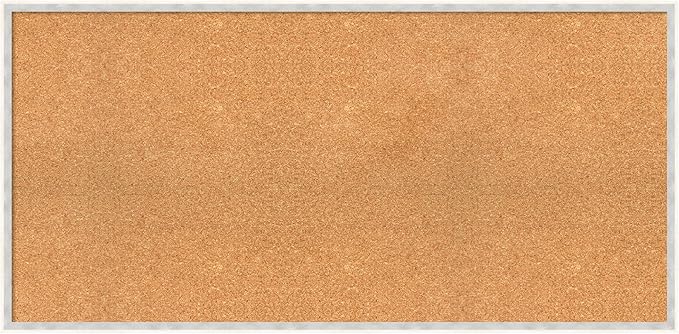 Amanti Art Natural Cork Board for Wall, 23x47 Vision Board with White Frame, Oversize Corkboard Office Decor for Home Organization, Modern Corkboard Pinboard to Display Items for Home Organization in-DeskLoop Office