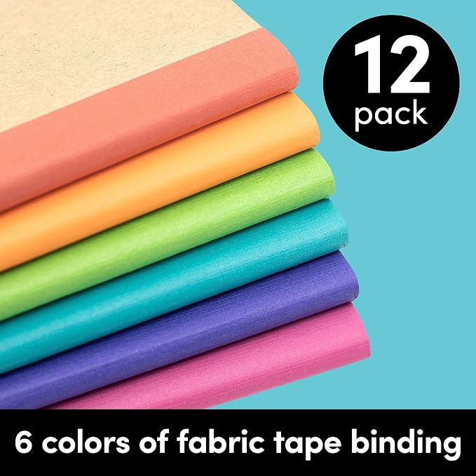 PAPERAGE 12-Pack Composition Notebook Journals, 120 Pages, Kraft Cover - Image 2