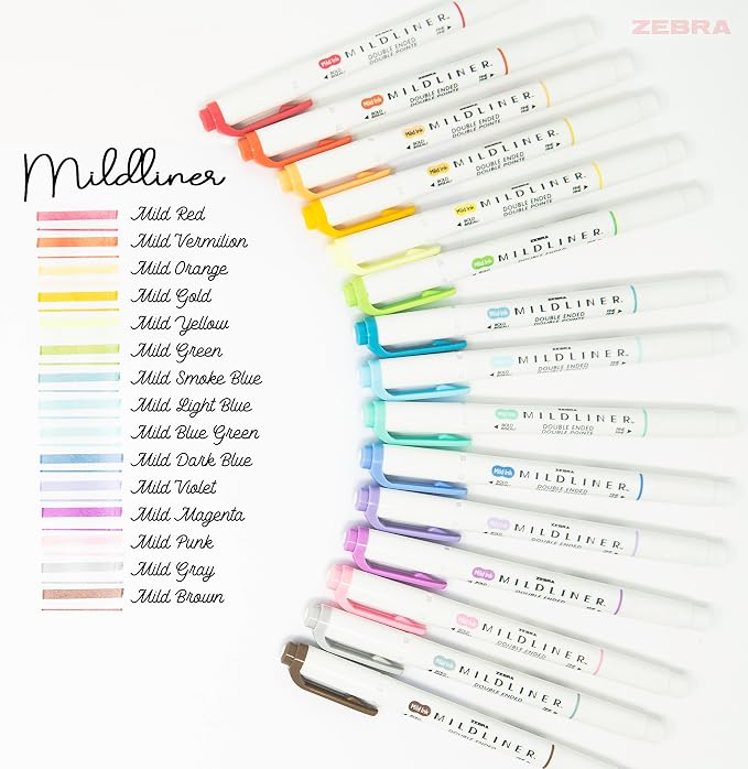 Zebra Pen Mildliner Double Ended Highlighter Set, Broad and Fine Point Tips - Image 7