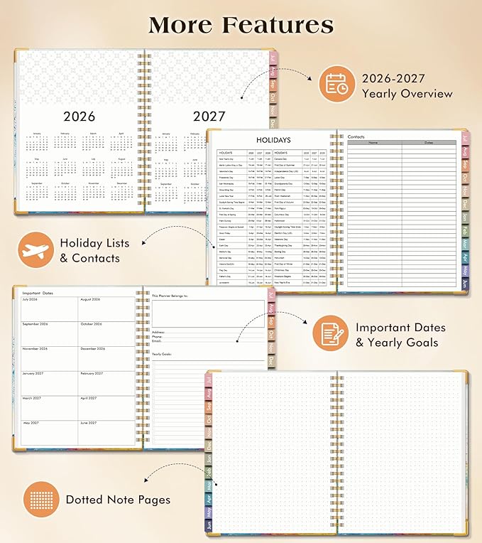 Academic Planner 2026-2027, Hardcover Weekly and Monthly Calendar Planner from - Image 6
