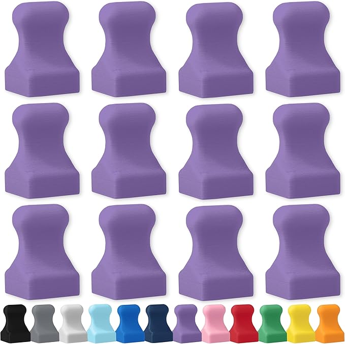 Glassboard Studio MiniPawn Magnet - Strong Neodymium Rare Earth Magnets for Fridge, Whiteboard, Locker & Magnetic Glassboards - Crafting & Office Use - Strong Fridge Magnets (Periwinkle Purple, 12)-DeskLoop Office