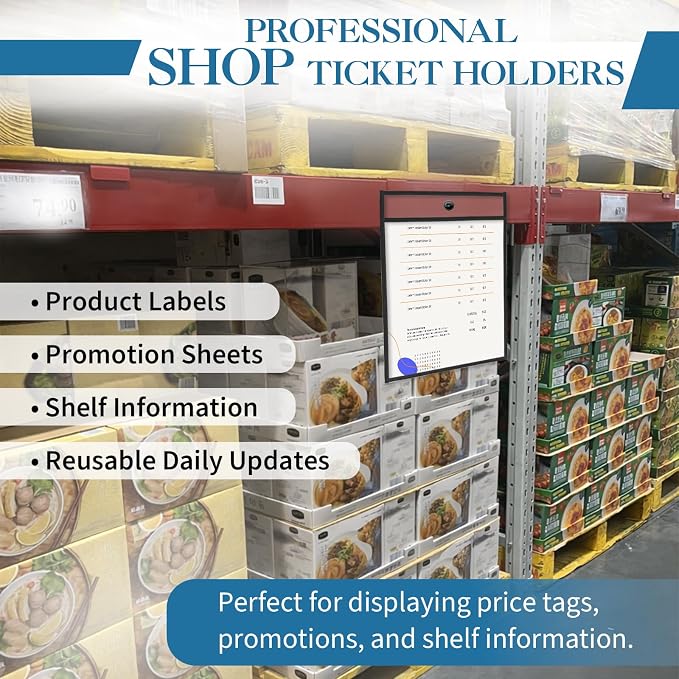 Binditek 12 Pack Heavy Duty Job Ticket Holders, 9 x 12 Inch Black Dry Erase - Image 5
