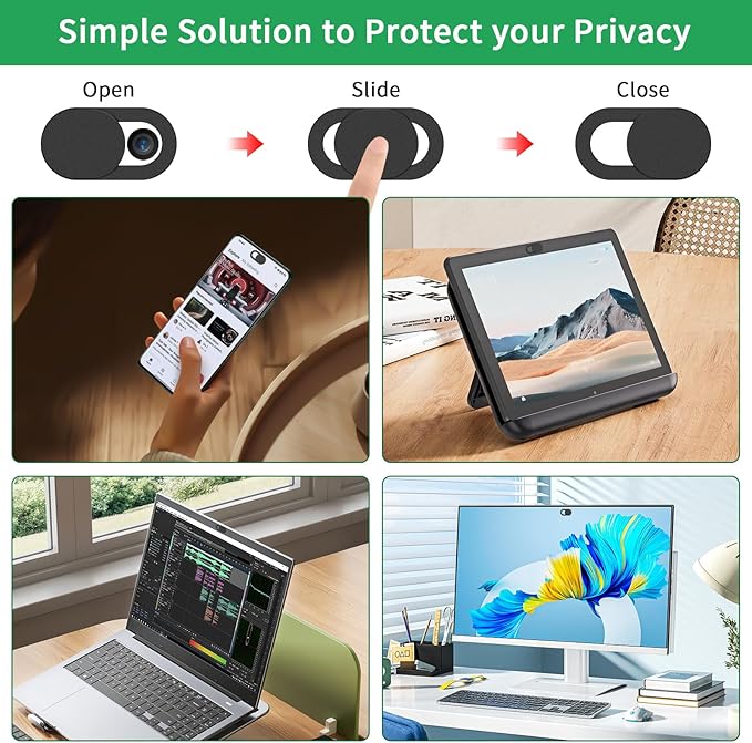 Laptop Camera Cover Slide, Ultra-Thin Webcam Cover Compatible - Image 4