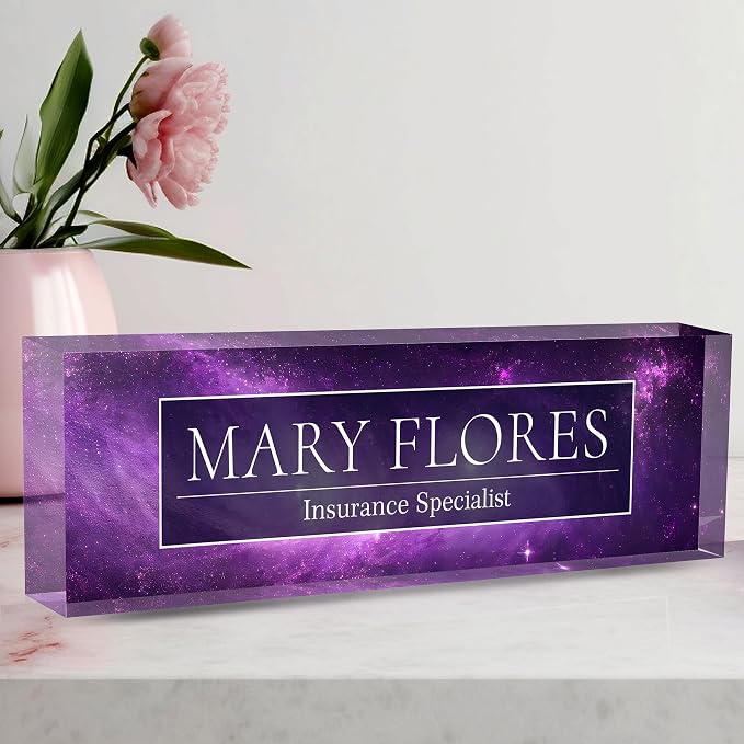 Custom Name Plate for Desk, Desk Name Plate Personalized Acrylic Office Desk by AeekdookWoodenPuzzles