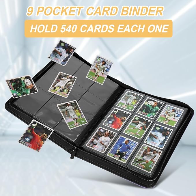 9 Pocket Card Binder, Premium Zip Trading Card Binder, 540 Double Sided Pocket - Image 5