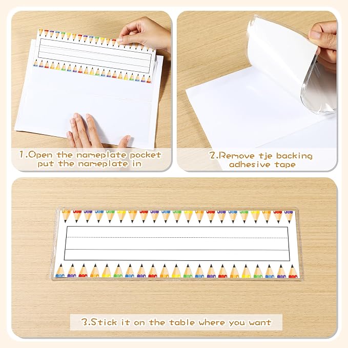 Jeyiour 100 Pcs Label Holders Adhesive Nameplate Pockets Storage Bin Labels - Image 3