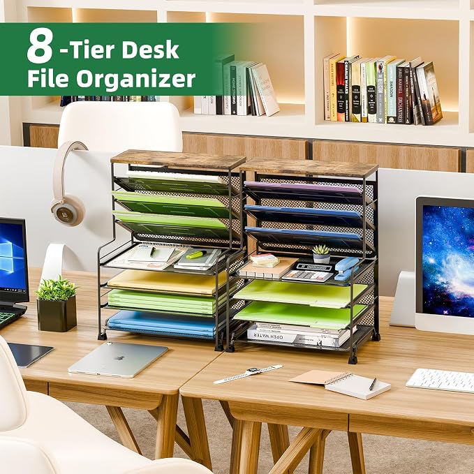 Simple Trending 8-Tier Desk File Organizer - Image 4