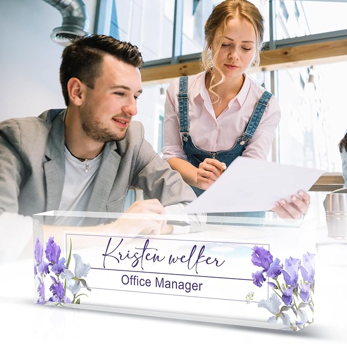 Name Plate for Desk Desk Name Plate Personalized, Office Desk Decor for Women & - Image 2