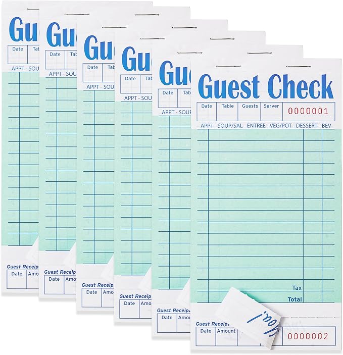 ZPARIK 6 Pack Guest Checks Books by ZPARIK
