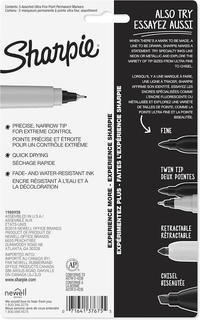 Sharpie 37675PP Permanent Markers, Ultra Fine Point - Image 7