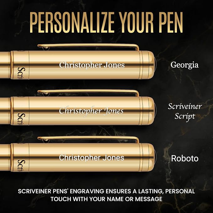 Scriveiner Personalized Gold Ballpoint Pen - Image 2