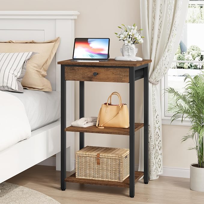 Gewudraw Printer Stand with Storage Drawer, 3-Tier Under Desk Printer Table - Image 7
