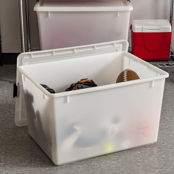 IRIS USA 144 Qt Stackable Plastic Storage Bins - Image 5
