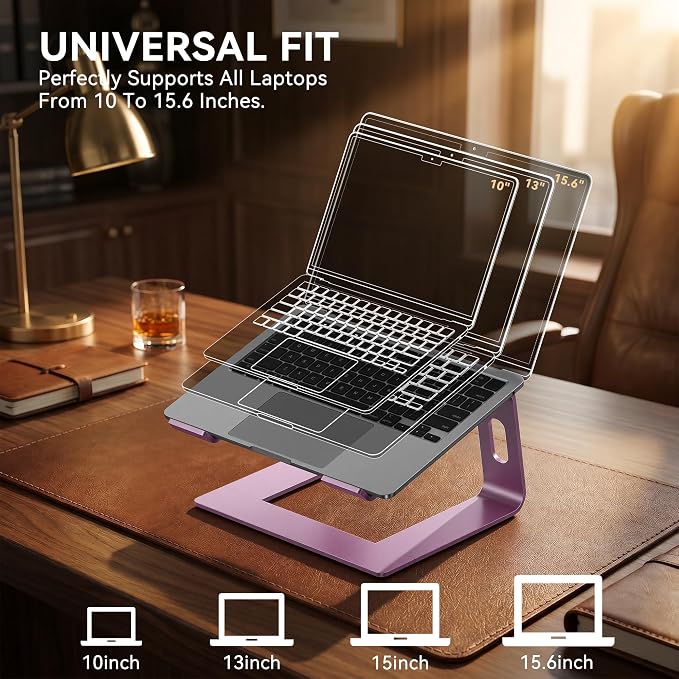 SOUNDANCE Laptop Stand, Aluminum Computer Riser, Ergonomic Laptops Elevator - Image 5