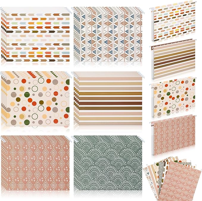 Qeeenar 30 Pcs Boho Hanging File Folders 9.5 x 11.5 in Decorative Cute Hanging by Qeeenar