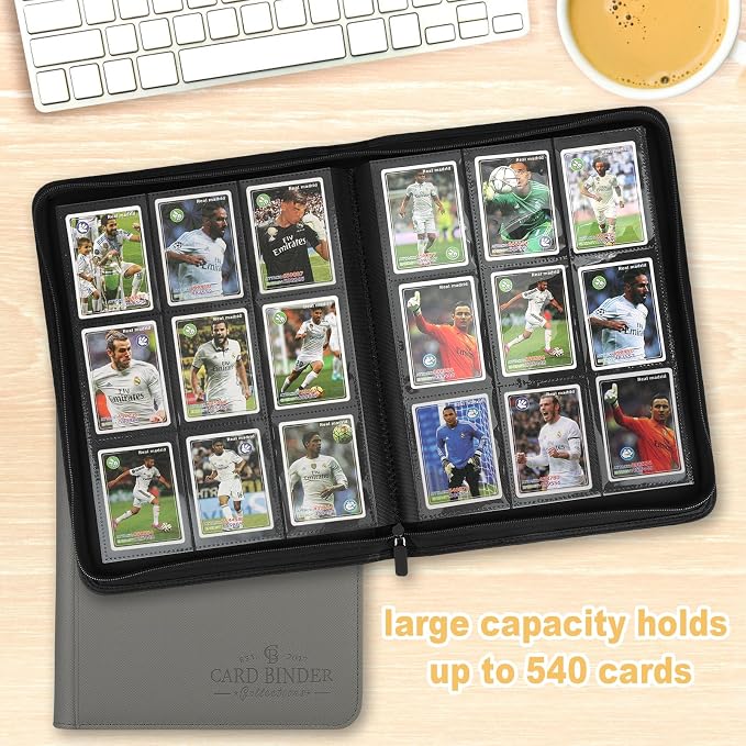 9 Pockets Card Binder, Premium Zip Trading Card Binder, 540 Double Sided Pocket - Image 4