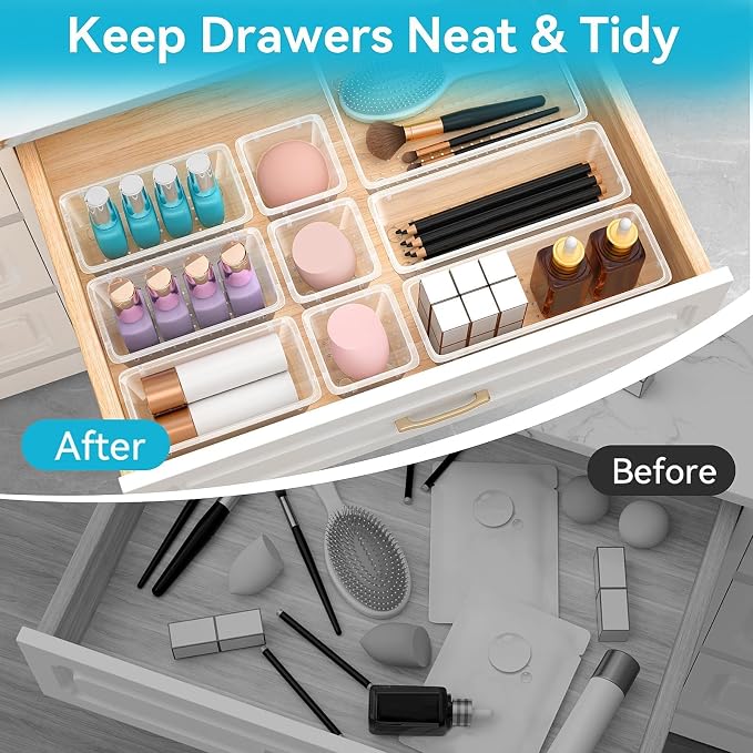 ElegantArray 12 PCS Drawer Organizer Set, 4 Sizes Tool Storage Trays, - Image 4