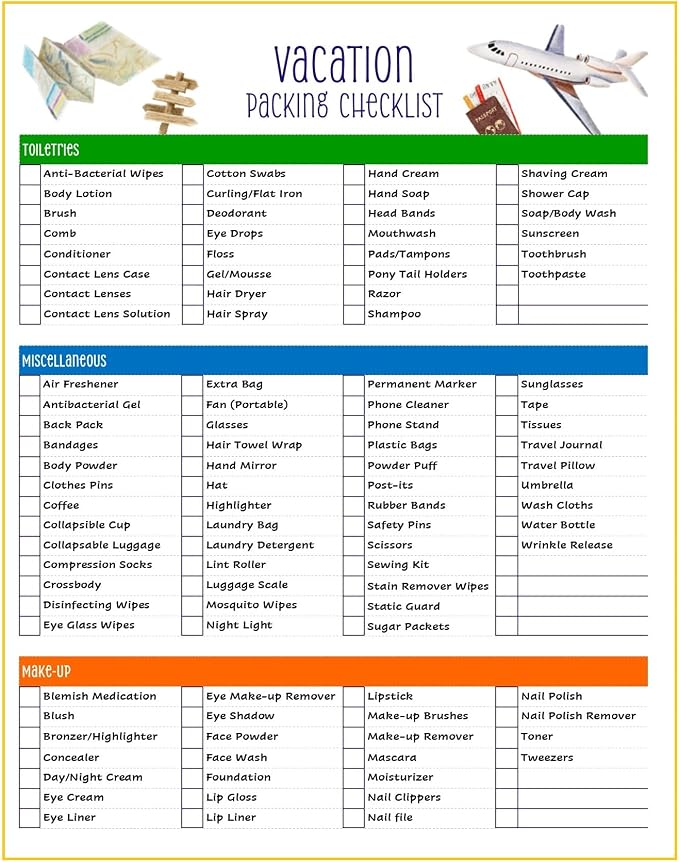 Vacation Packing List by ZieglerWorld