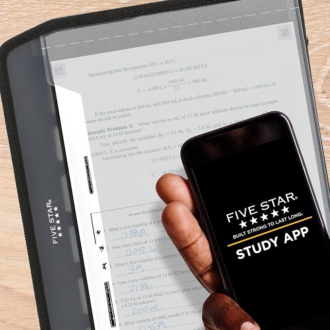 Five Star Expanding File Organizer + Study App, 7-Pocket Accordian File - Image 3
