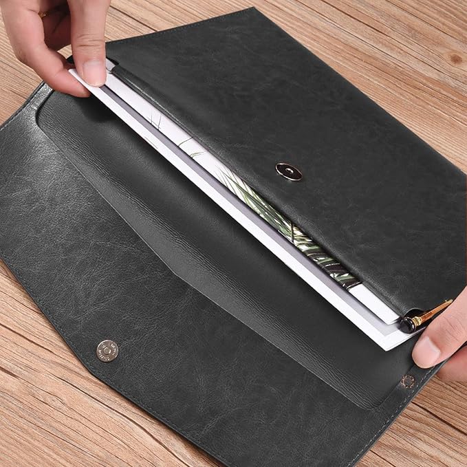PU Leather A4 File Folder Document Holder Envelope Folder Case - Image 5