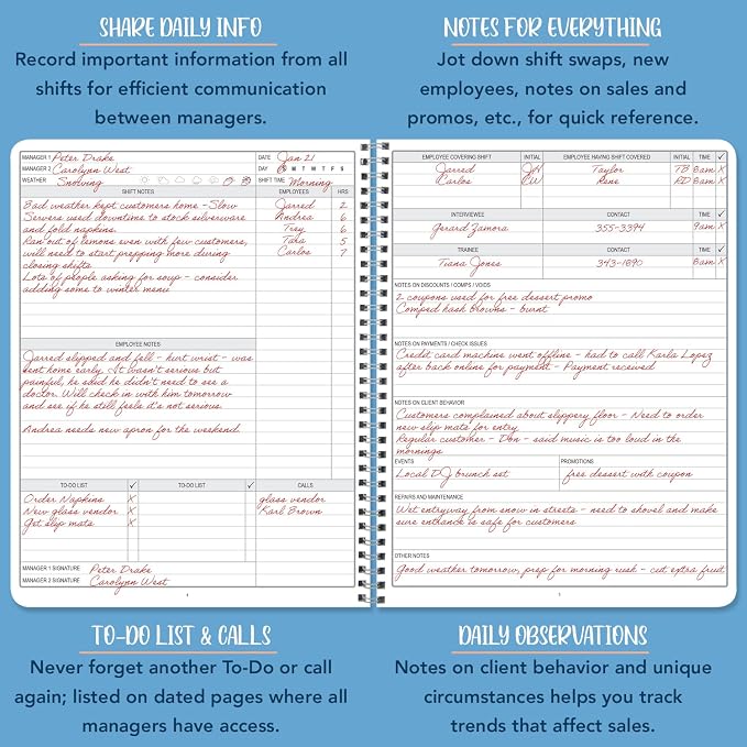 BookFactory Manager Notebook Manager's Log Book Planner Management Logbook - Image 4