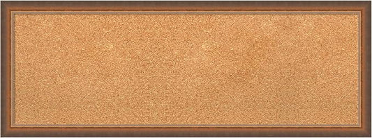 Amanti Art Natural Cork Board for Wall, 14x38 Vision Board with Bronze Frame, Medium Corkboard Office Decor for Home Organization, Modern Corkboard Pinboard to Display Items for Home Organization in-DeskLoop Office