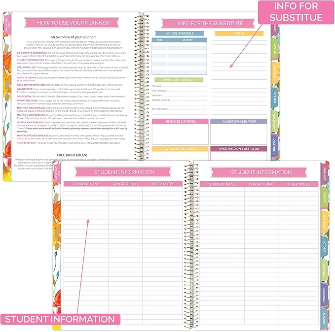bloom daily planners New Undated Academic Year Teacher Planner & Calendar - Image 4