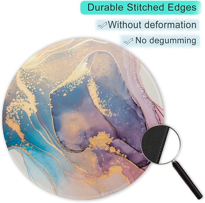 ITNRSIIET Round Mouse Pad with Stitched Edge Premium-Textured Waterproof - Image 5