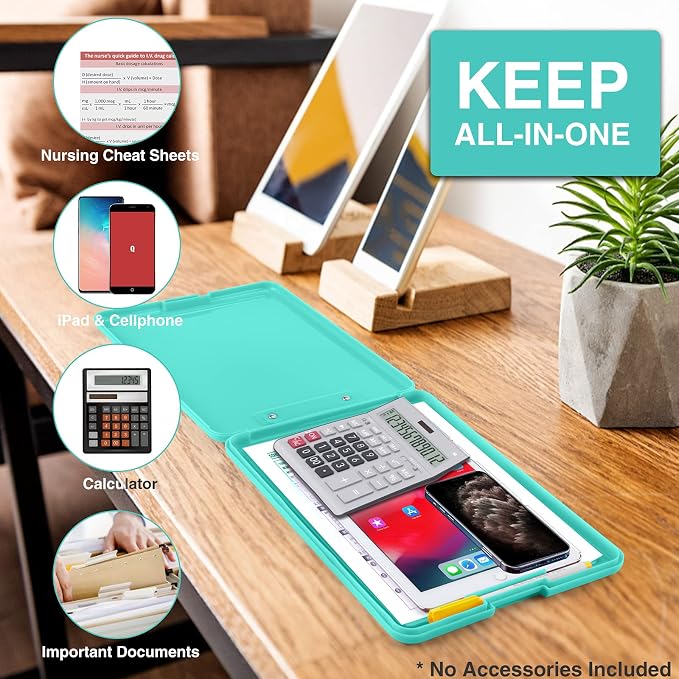 Sooez Clipboard with Storage, Plastic Storage Clipboards with Low Profile Clip - Image 5