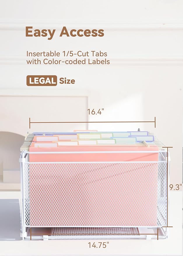 SortRax Plastic Extra Capacity Legal Size Hanging File Folders, Heavy Duty - Image 4
