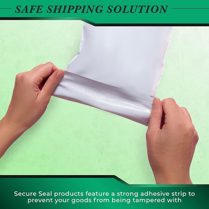 50 Pack Secure Seal White Poly Mailers Shipping Bags - Image 6