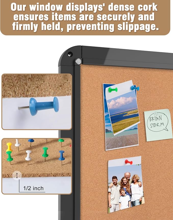 Mifuro 38"x28" Enclosed Bulletin Board, Lockable Weather-Resistant Aluminum - Image 6