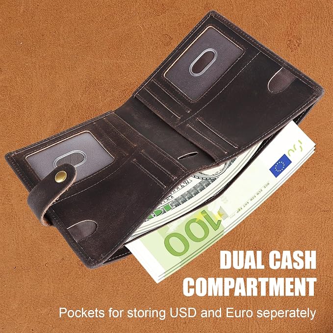Vitus Full Grain Leather Passport Wallet, Travel Document Organizer - Image 5