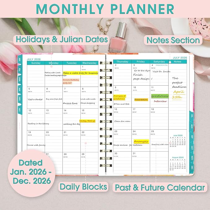 Ymumuda 2026 Planner, Daily Weekly and Monthly Planner，Jan 2026 - Image 3