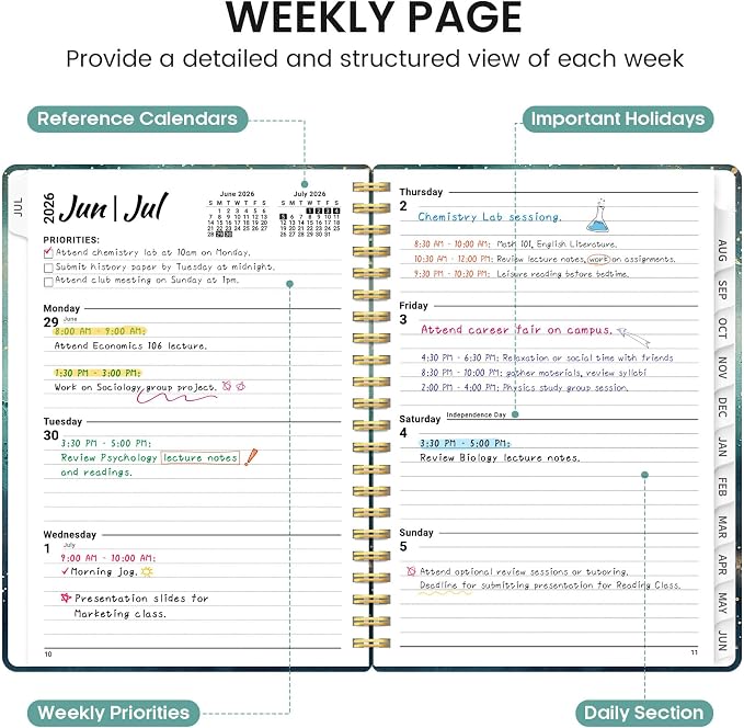 Planner 2026-2027, Academic Monthly and Weekly Calendar Planner - Image 3