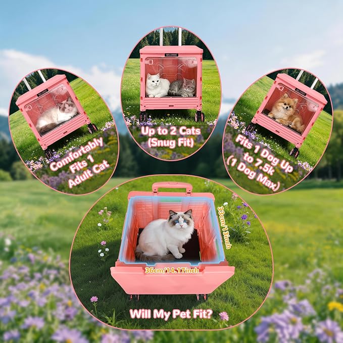 FELICON SELORSS Folding Utility Cart Portable Rolling Crate Handcart-Pink | - Image 5