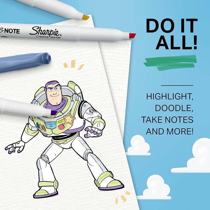 Sharpie S-Note Creative Highlighters, Toy Story 5 Packaging, Chisel Tip - Image 3