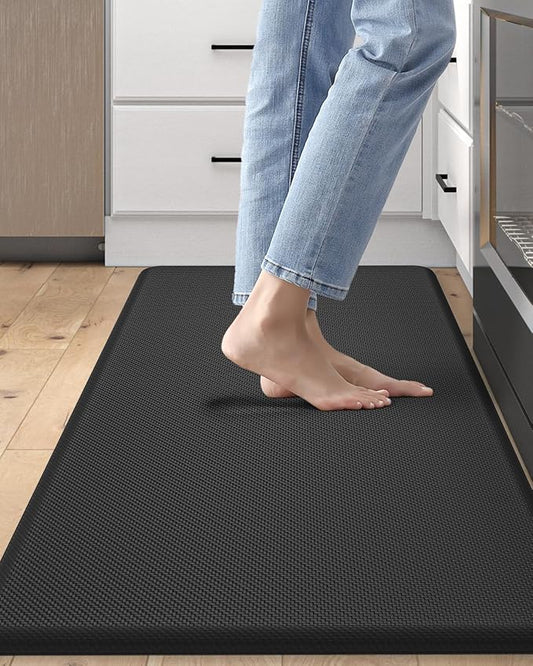 DEXI Kitchen Mat Cushioned Anti Fatigue, Non Slip Waterproof Comfort Standing Floor Rug for Kitchen, Office, Sink, Laundry, 39x20, Black-DeskLoop Office