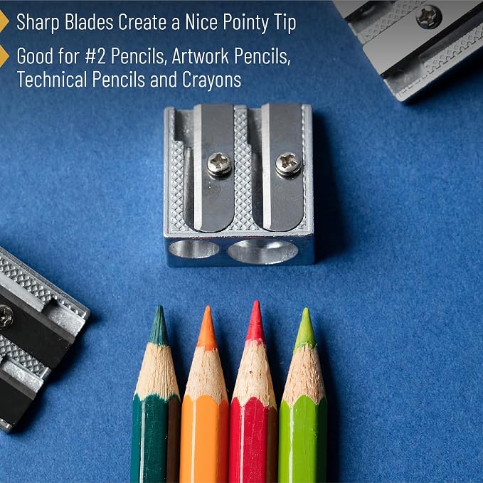 Mr. Pen- Handheld Metal Pencil Sharpener, 24 Pack | 2-Hole Dual Size - Image 8