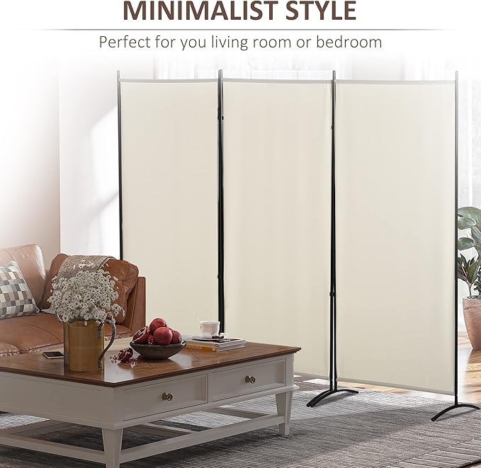 NicBex Room Divider 3 Panel Room Dividers with Fabric Panels Partition Room Dividers and Folding Privacy Screens 6FT Wall Divider for Home, Office, Room Separation,99.5"W x 19.75"D x 71.75"H, White-DeskLoop Office