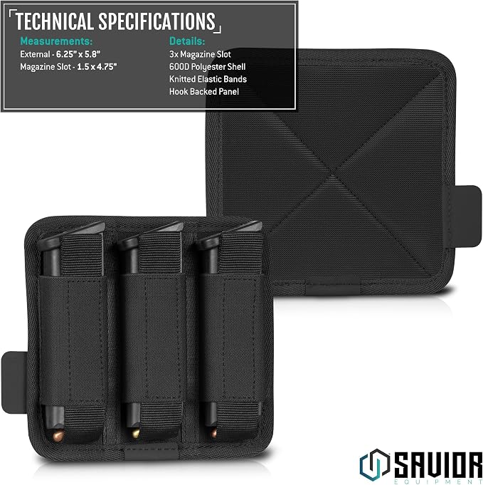 Savior Equipment Tactical Pistol Mag Pouch 9mm .40 45acp Open-Top Single & - Image 6