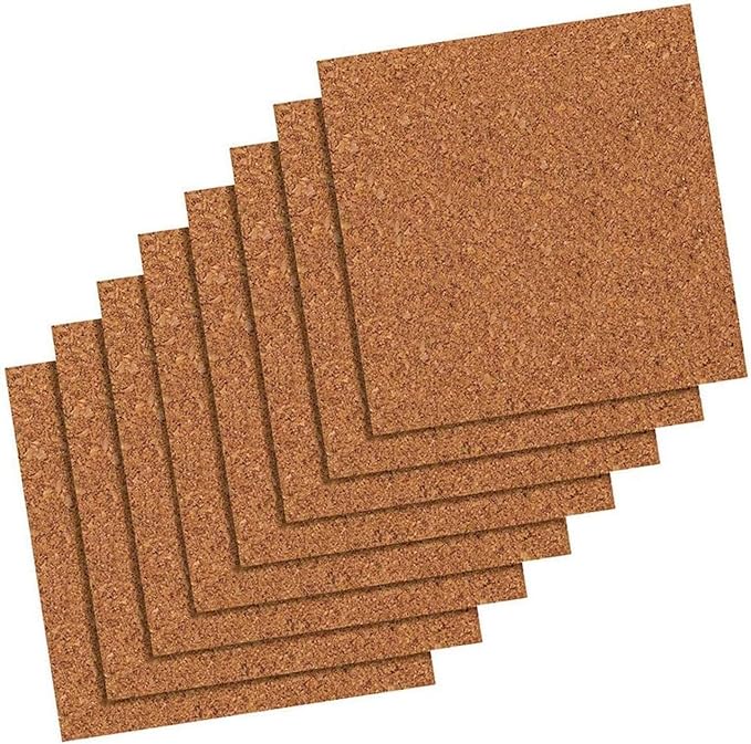 Quartet Cork Tiles, Bulletin Board Cork Panels 12" x 12" x 3/16", 8 Pack by Quartet