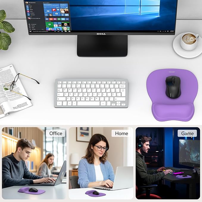 TECKNET Gel Mouse Pad with Wrist Rest, Ergonomic Office Mousepad with Wrist - Image 7