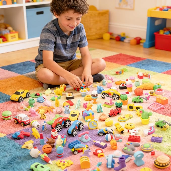 30pcs 3D Cute Kids Erasers, Random Desktop Pet Toys Gifts, Classroom Rewards - Image 2
