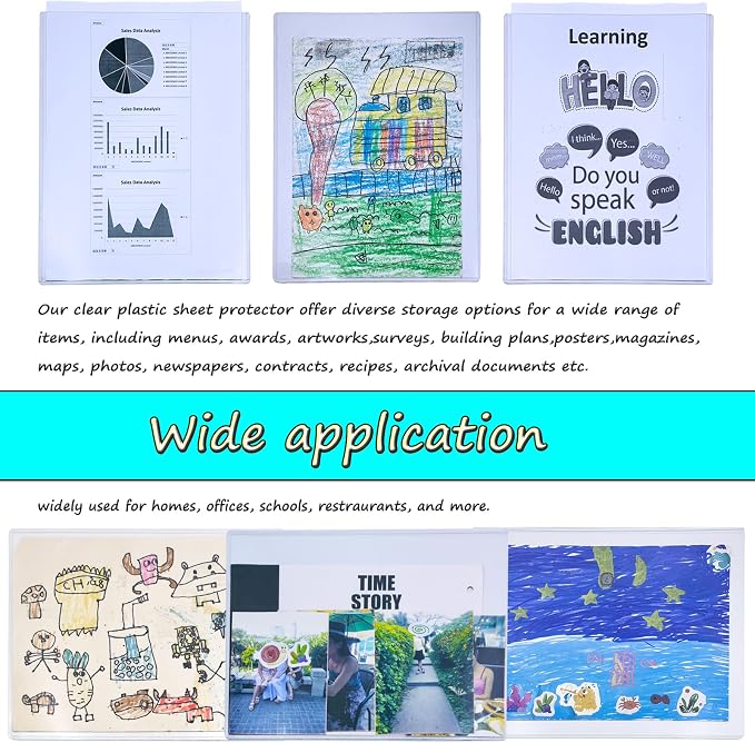 14 PCS 8.5" x 11" Rigid Print Protectors, Plastic Paper Sheet Protectors - Image 7