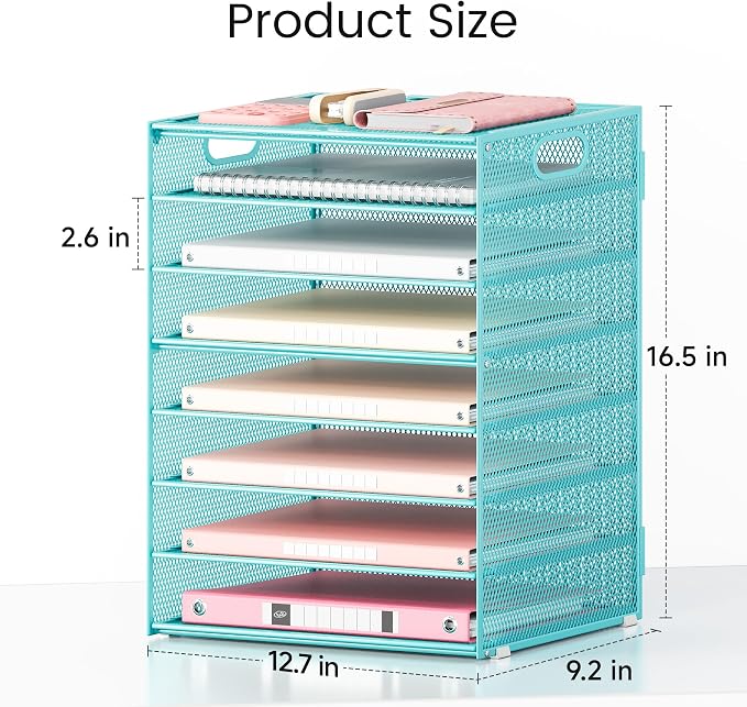 Lavatino 8-Tier Office Desk File Organizer, Letter Tray Paper Organizer - Image 2