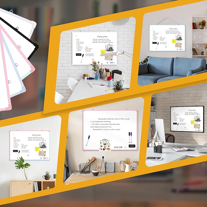 Dry Erase Board for Wall, 6 Magnets and 3 Mini Sticky Notes, Large White Board - Image 8
