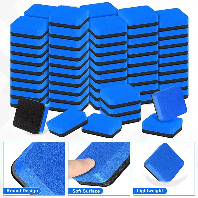 96 Packs Cube Dry Erase Eraser Bulk, Mini Magnetic Whiteboard Eraser, - Image 2